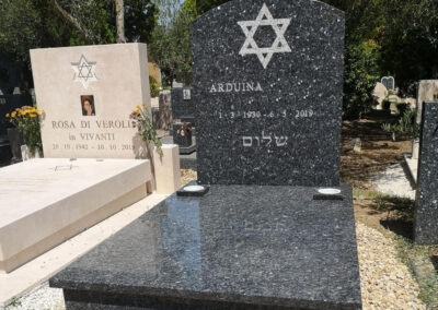 Tombe lapidi monumenti ebraici con stella a sei punte Vannini Marmi
